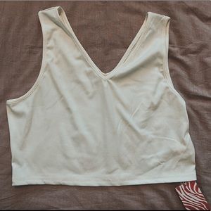 White Ribbed Tank - Size L